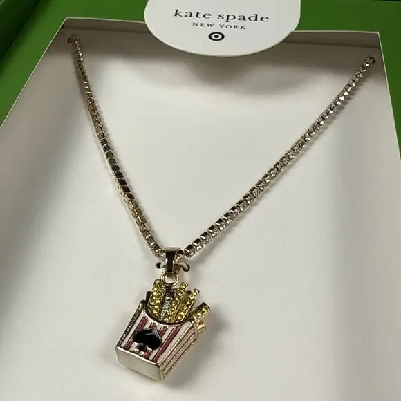 Kate Spade New York x Target French Fry Charm Tennis Necklace 16" - Picture 3 of 5